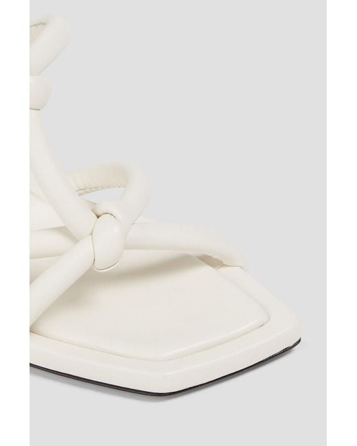 Jimmy Choo White Bay 90 Knotted Leather Sandals