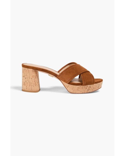 Veronica Beard Brown Dory Suede Platform Mules