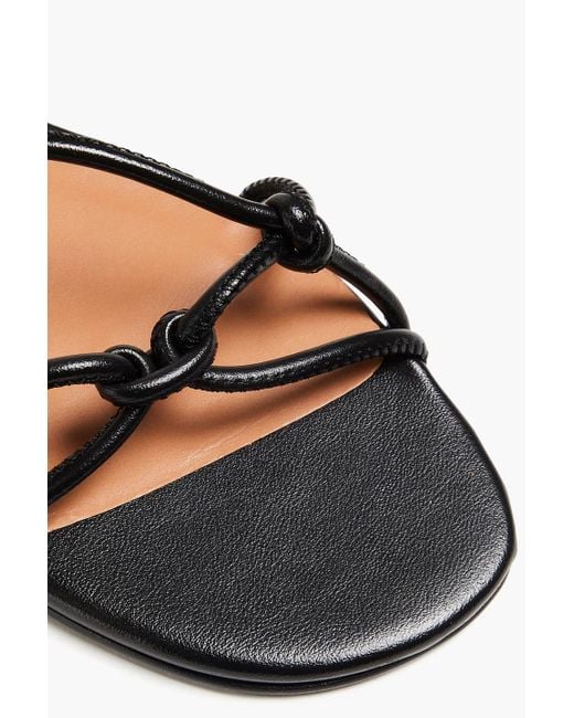 Ganni Black Embellished Knotted Vegan Leather Sandals