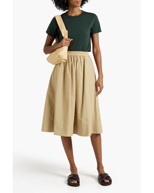 Alex Mill Natural Gathered Cotton-poplin Midi Skirt