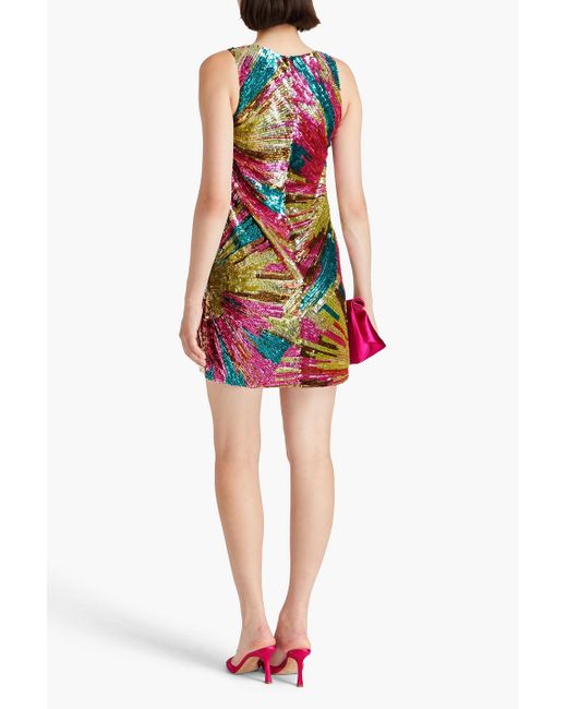 Zuhair Murad White Cutout Sequined Tulle Mini Dress