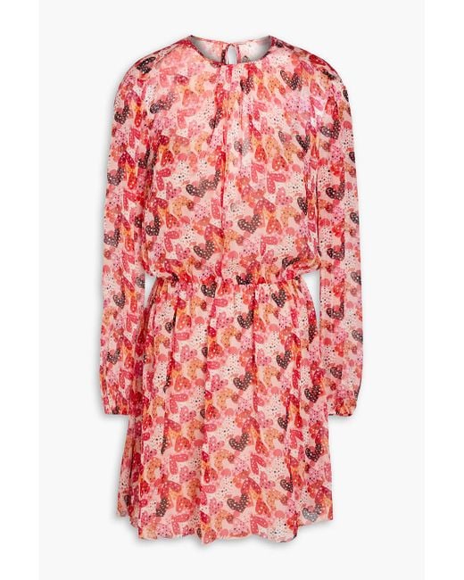 RED Valentino Red Printed Silk-chiffon Mini Dress
