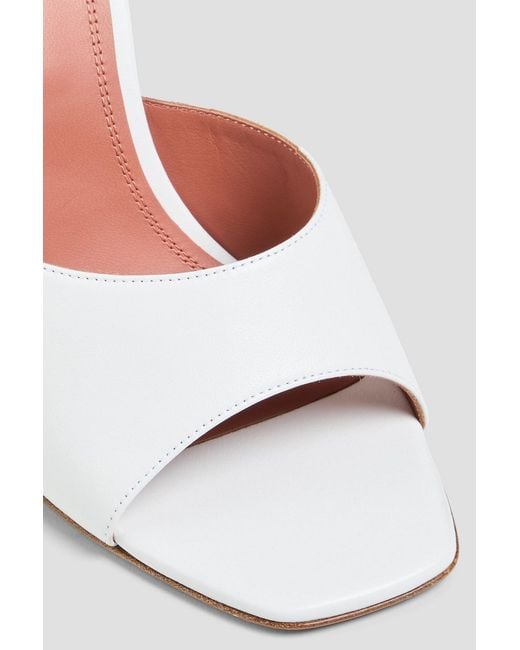 AMINA MUADDI White Lupita Leather Wedge Mules