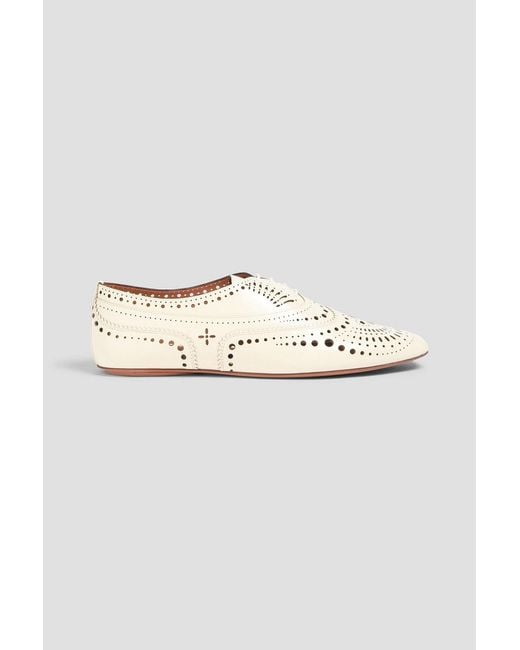 Zimmermann White Laser-Cut Leather Brogues