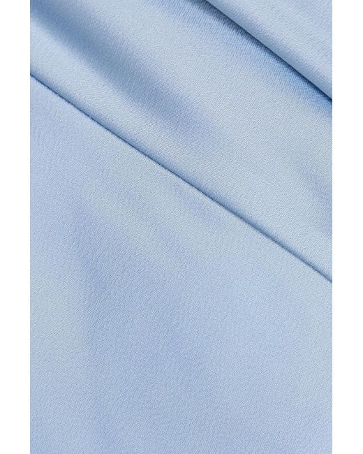 Jonathan Simkhai Blue One-Shoulder Satin-Crepe Blouse