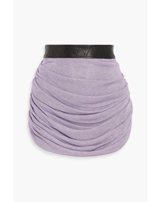 Khaite Purple Dratton drapierter minirock aus tüll mit metallic-effekt
