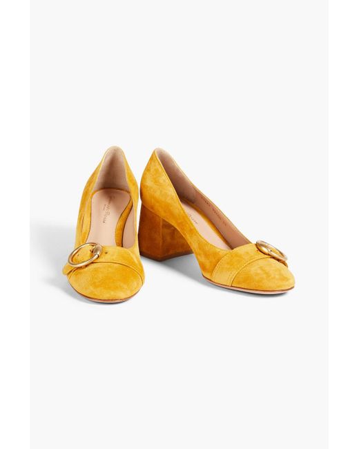 Yellow suede hot sale court shoes