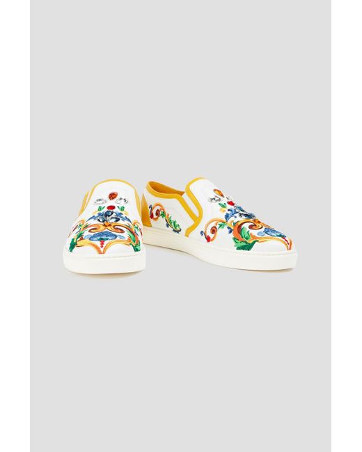dolce & gabbana embellished leather sneakers