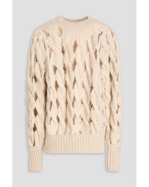 Isabel Marant Natural eggie Open-knit Mohair-blend Sweater