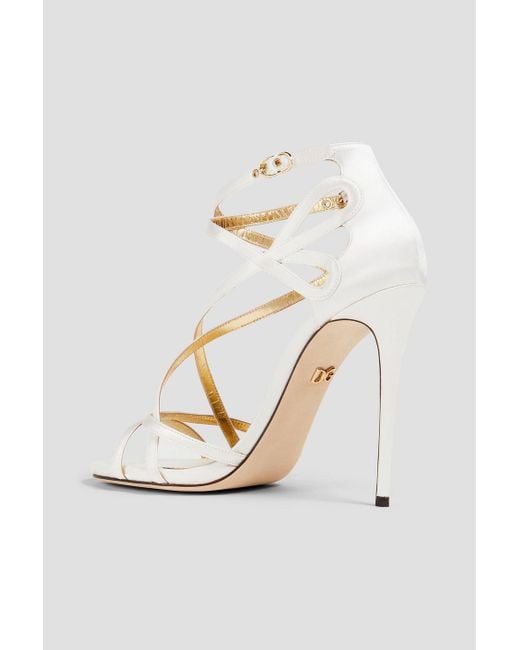 Dolce & Gabbana White Satin Sandals