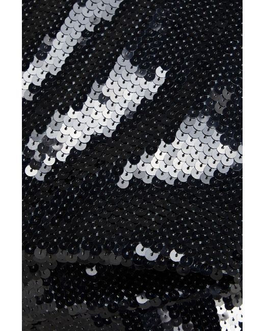 Rick Owens Black Minikleid aus denim mit pailletten und asymmetrischer schulterpartie