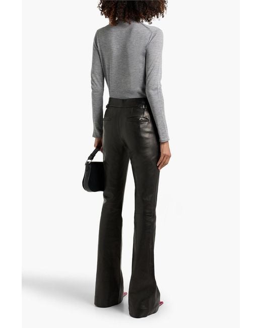 Tom Ford Black Leather Flared Pants