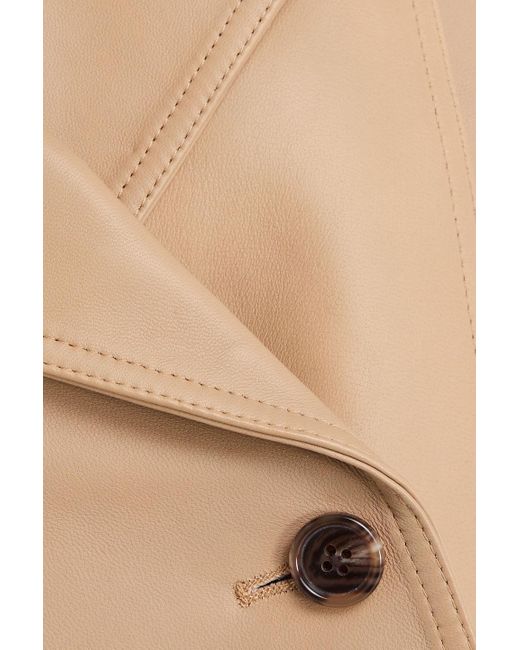 Theory Natural Double-breasted Leather Jacket