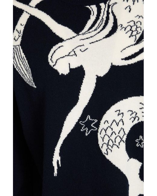 Valentino Garavani Black Pullover aus einer woll-kaschmir-mischung mit intarsienmuster