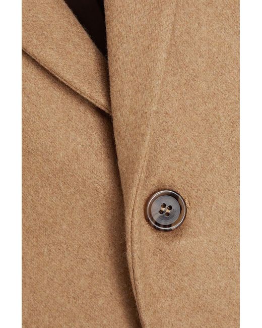 A.P.C. Brown Wool-blend Felt Coat for men