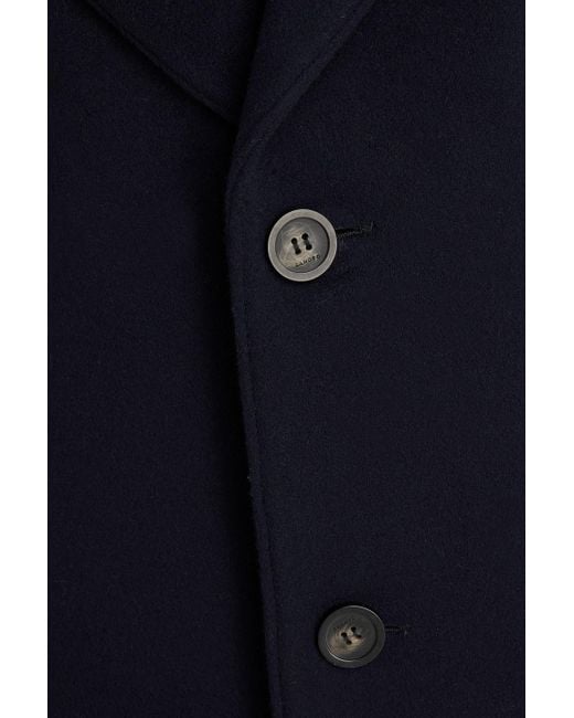 Sandro Blue Wool And Cashmere-blend Felt Coat for men