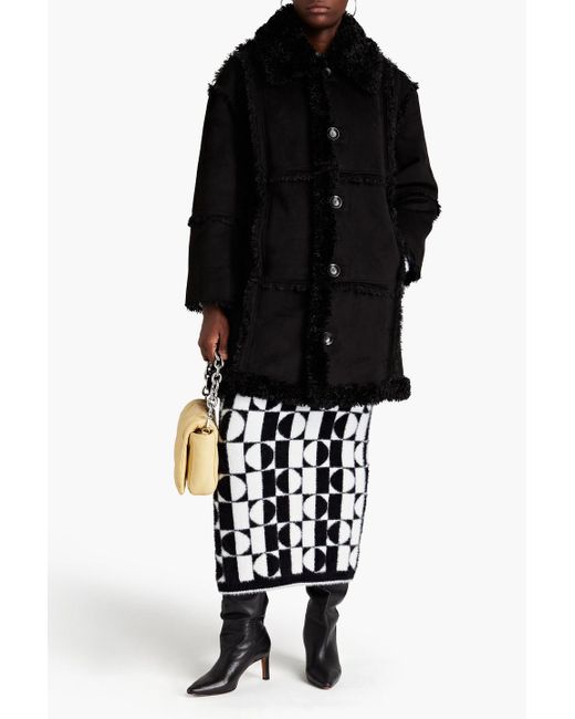 Stand Studio Black Samira Quilted Faux Shearling Coat