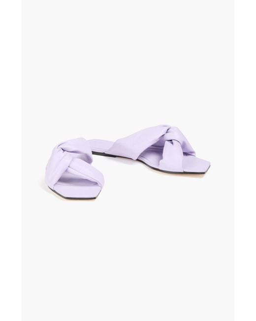 STUDIO AMELIA Purple Pillow Loop Leather Sandals