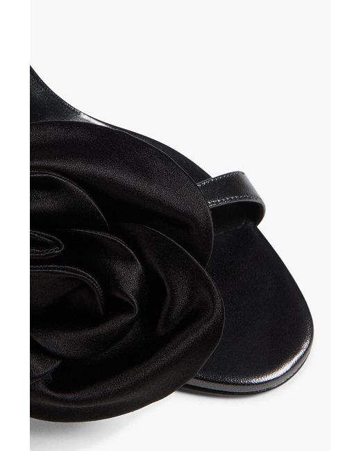 Magda Butrym Black Floral-appliquéd Leather Sandals