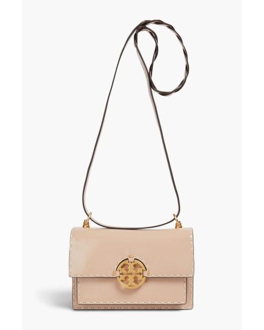 Tory Burch Natural Miller Glossed-leather Cross-body Bag