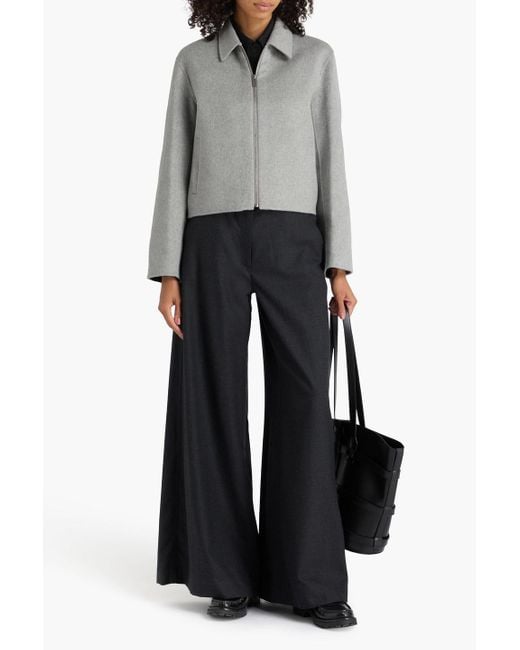 Theory Gray Brushed Wool And Cashmere-Blend Felt Jacket