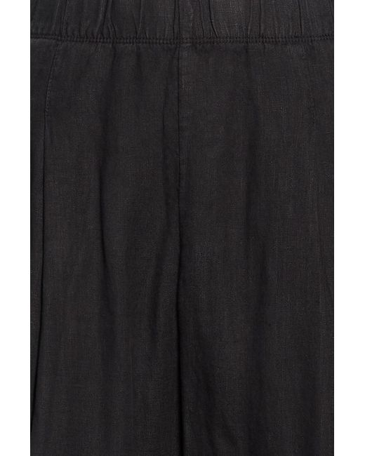 James Perse Black Linen Wide-Leg Pants