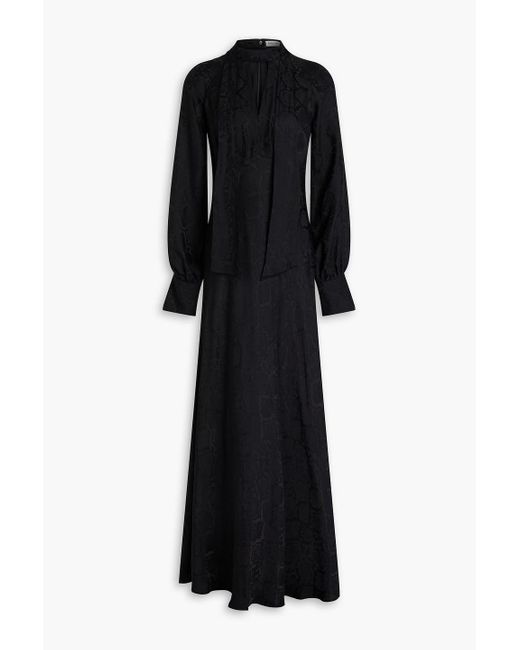 Jonathan Simkhai Black Tawney Cutout Satin-Jacquard Maxi Dress