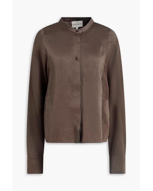 Loulou de Saison Brown Siara Linen And Silk-blend Shirt
