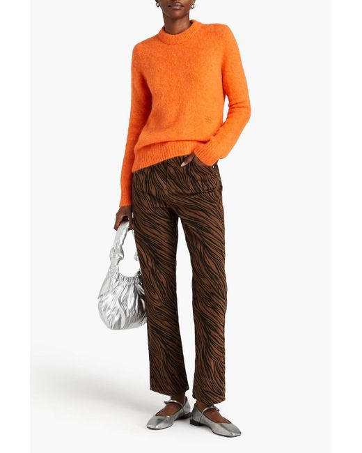 Ganni Orange Long-sleeved Knitted Jumper