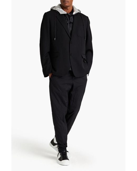 Dolce & Gabbana Black Layered Shell And Wool-blend Hooded Blazer for men
