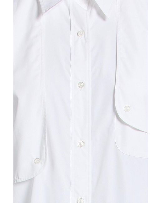 Thom Browne White Cotton-Poplin Midi Shirt Dress