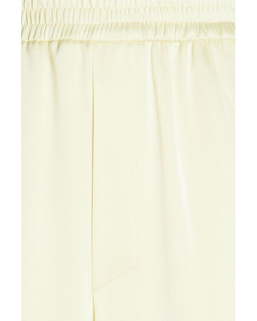 Nanushka White Cropped Satin-crepe Straight-leg Pants