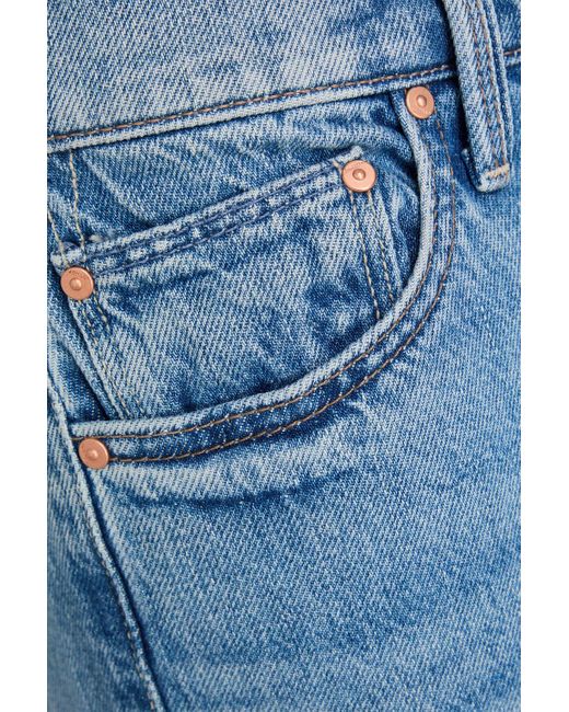 Mother Blue Bookie Flood Mid-Rise Bootcut Jeans