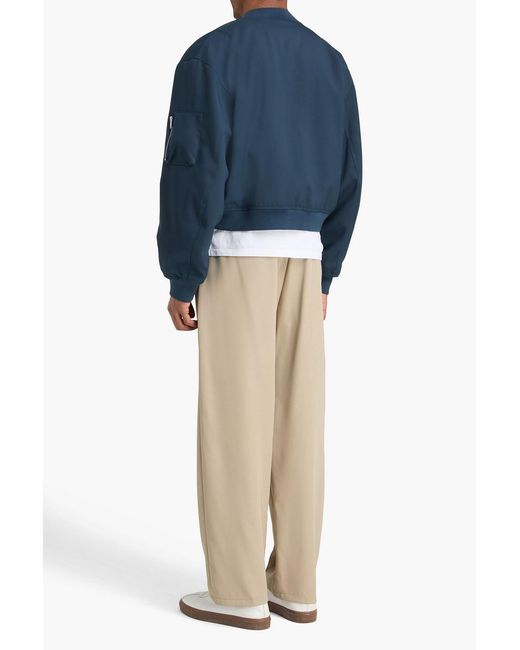Jil Sander Blue Twill Bomber Jacket for men
