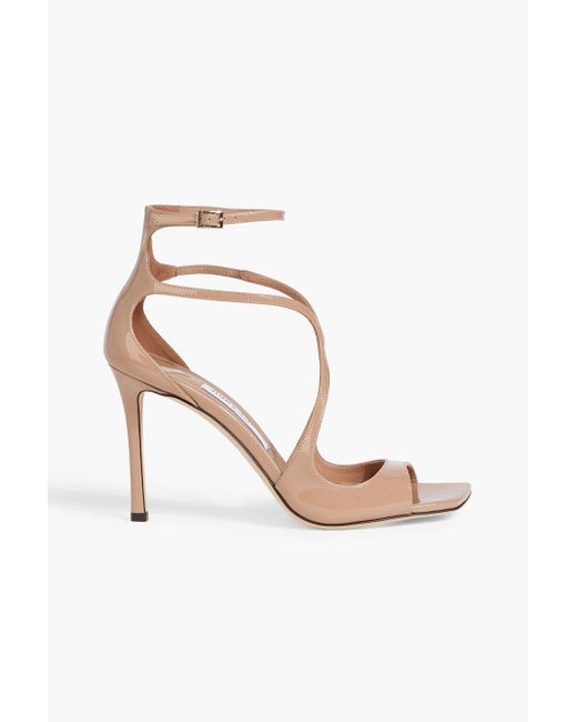 Jimmy Choo White Azia Patent-Leather Sandals