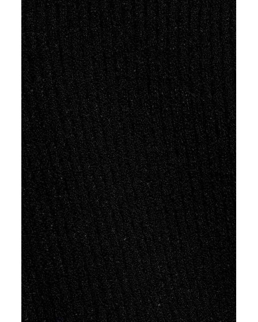 Galvan Black Thalia Ribbed-knit Top
