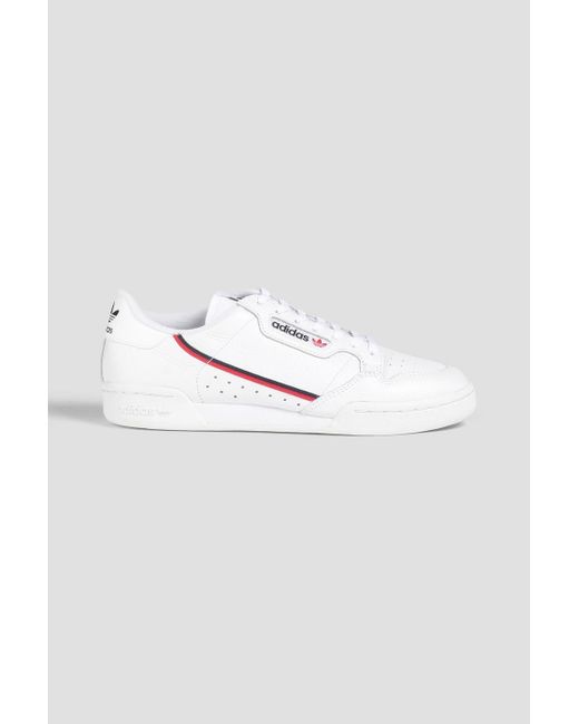 Adidas Originals White Continental 80 Perforated Leather Sneakers for men
