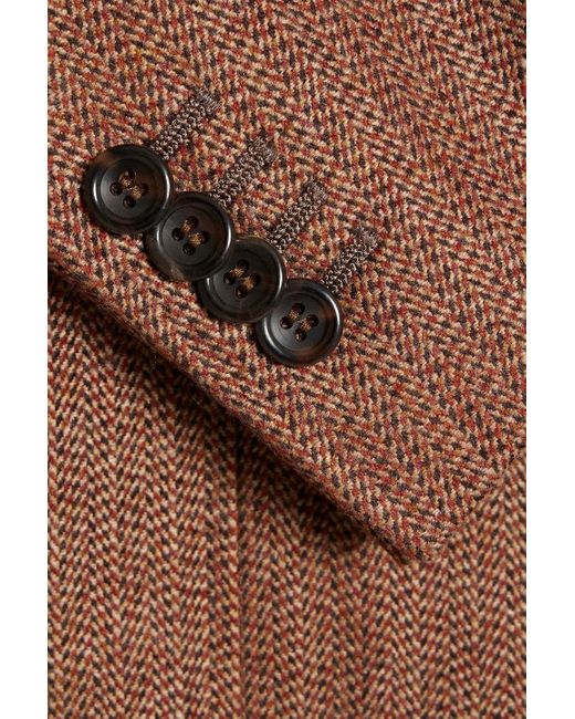 Canali Brown Cashmere And Silk-blend Tweed Blazer for men
