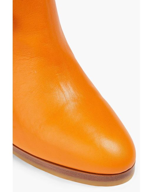 Red(v) Orange Bow-embellished Leather Boots