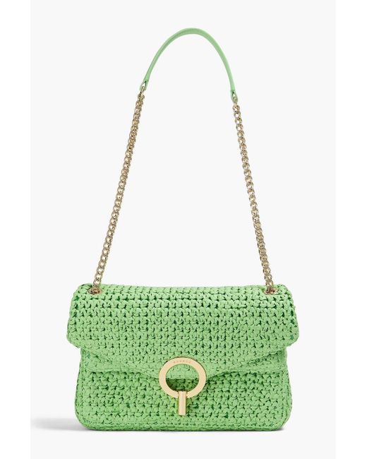 Sandro Green Paper Shoulder Bag