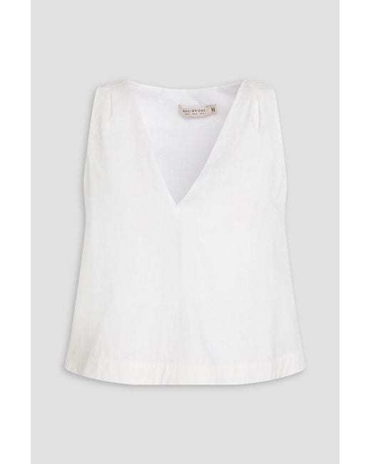 Bec & Bridge White Luca Pleated Cotton-poplin Top