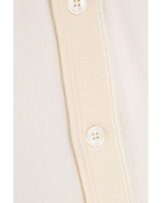 Canali White Cashmere And Silk-blend Cardigan for men