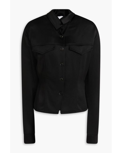 Nanushka Black Gitta Satin Shirt