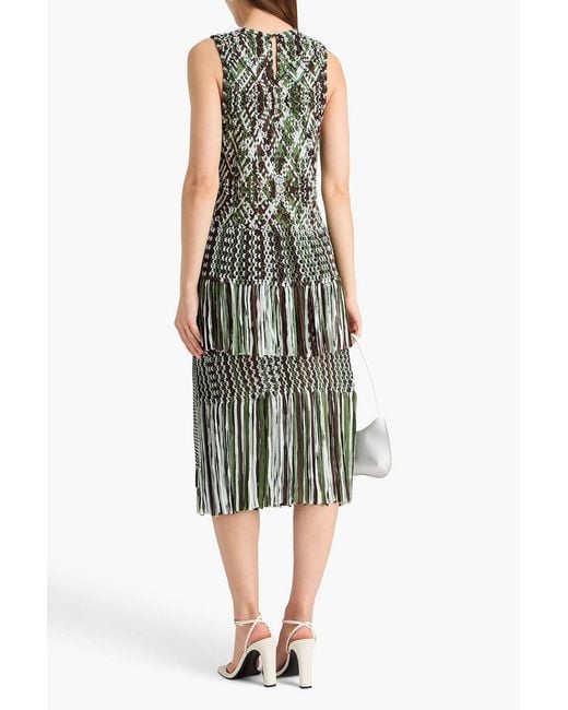 Wales Bonner Green Java Fringed Macramé Top