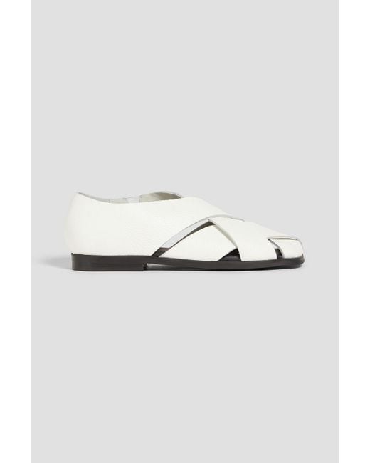 By Malene Birger White Franza Pebbled-leather Flats