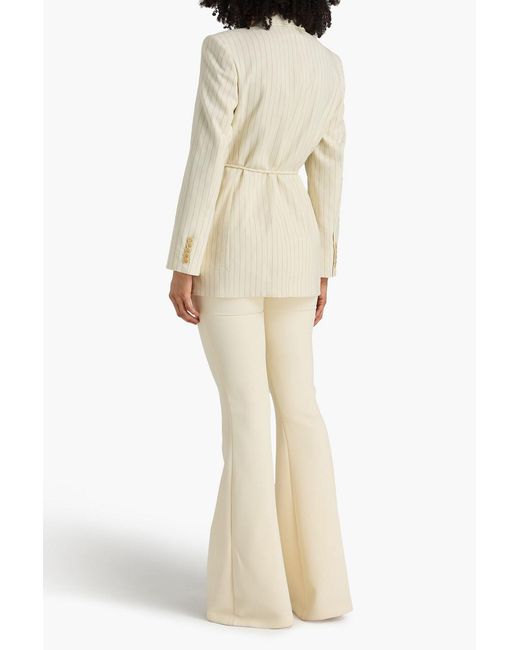 Zimmermann Natural Pinstriped Wool-Blend Blazer