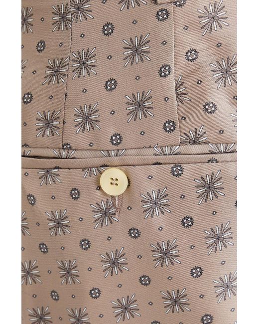 Officine Generale Hose "nash" aus seiden-twill mit print und gürtel in Natural für Herren