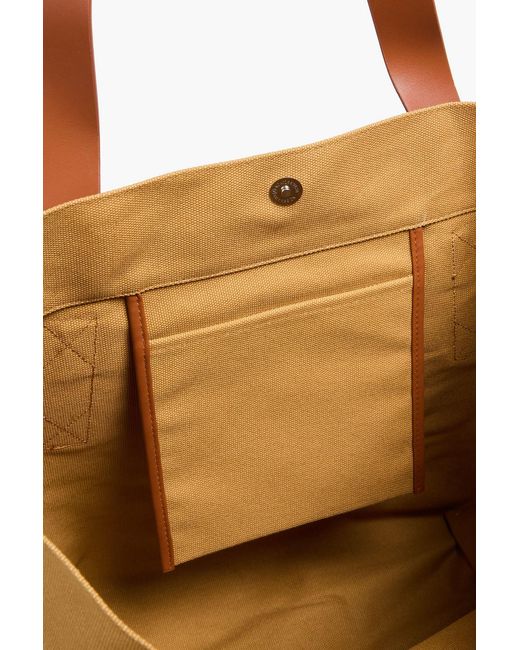 Frescobol Carioca Brown Costa Leather-Trimmed Canvas Tote for men