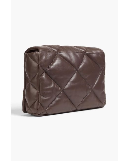 Stand Studio Brown Brynnie Quilted Leather Shoulder Bag