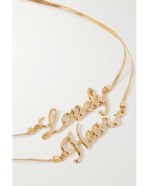 Jil Sander White Lonely Heart-Tone Necklace